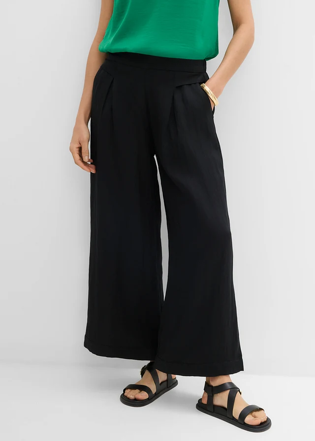 Jupe-culotte fluide, Couleur: noir