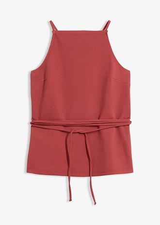 Piqué top, Kleur: zwart