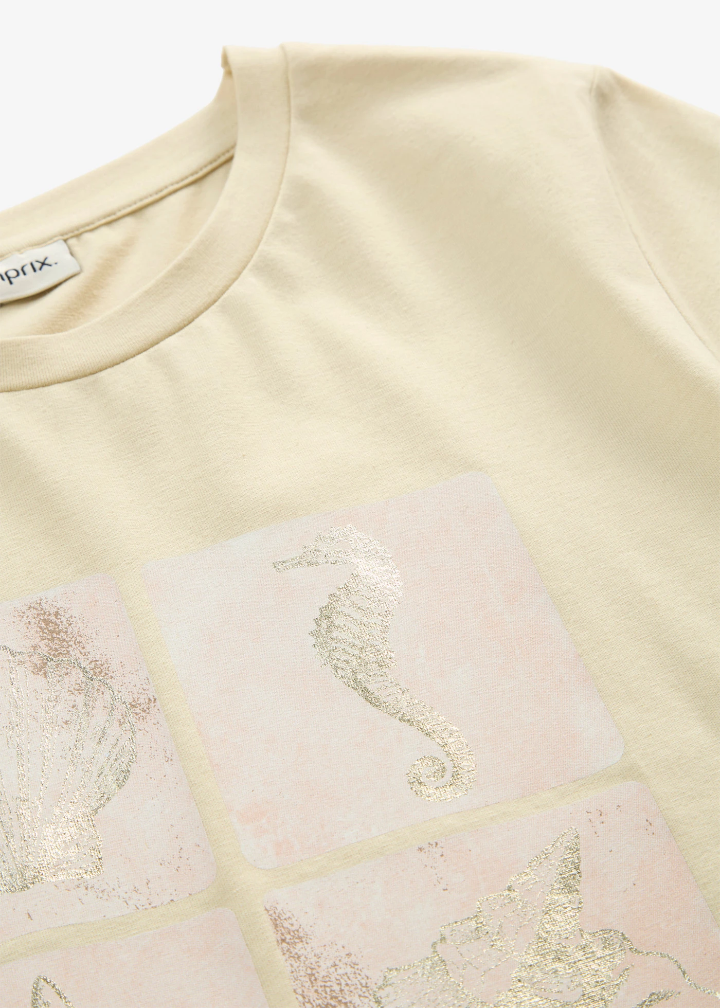 Tričko z bavlny • svetlopiesková potlačená • obchod bonprix