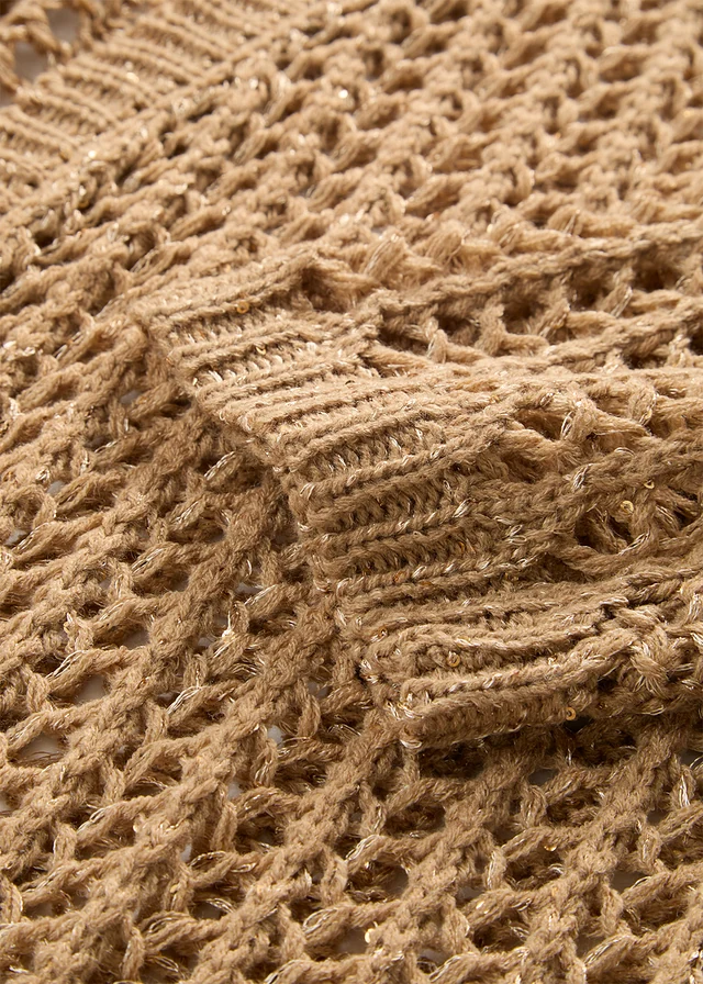 Ajour vest met pailletten • mat camel • product-page.page-title-suffix