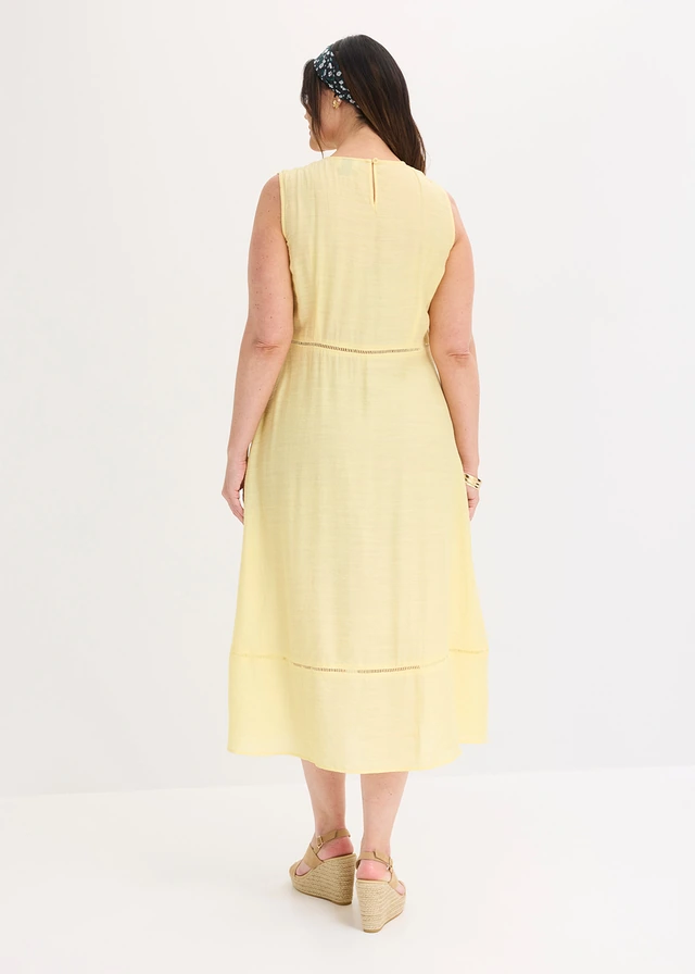 Robe midi douce, Couleur: jaune clair