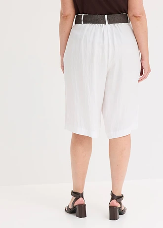 Bermuda van een zachte viscosemix, Kleur: wit