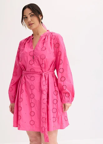 Robe blouse 100% coton, Couleur: fuchsia