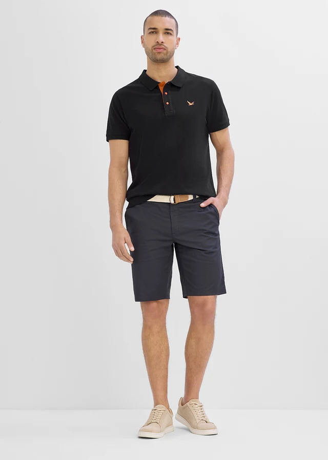 Piqué poloshirt van biologisch katoen • zwart/oranje • product-page.page-title-suffix
