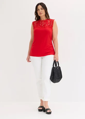 Top doux en viscose extensible, Couleur: fraise