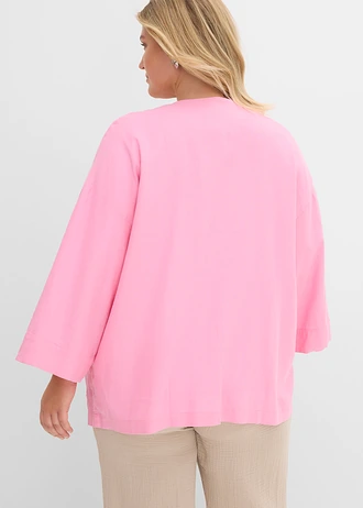 Veste kimono en lin mélangé, Couleur: rose