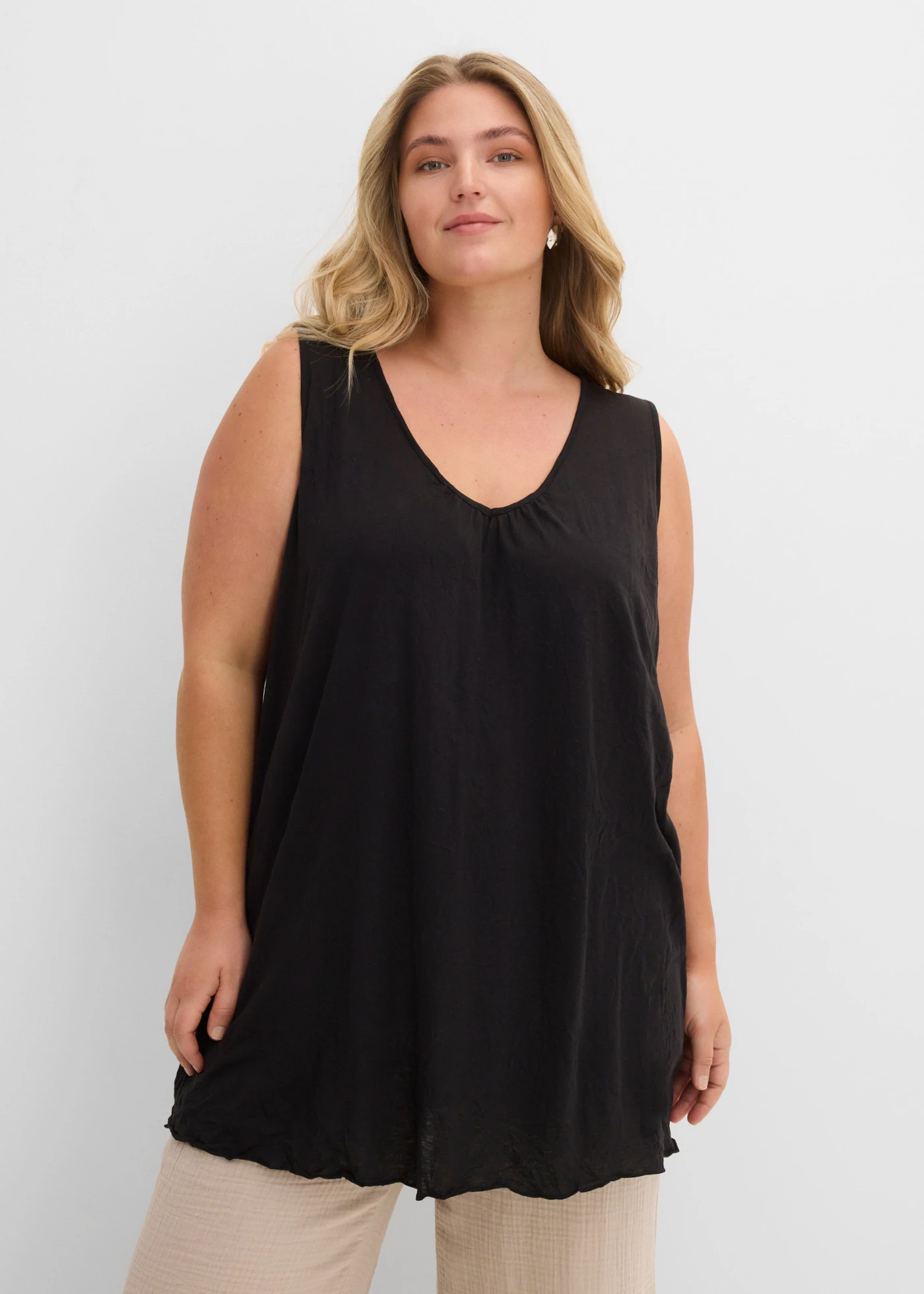Crashed longtop • zwart plus size • bonprix online shop