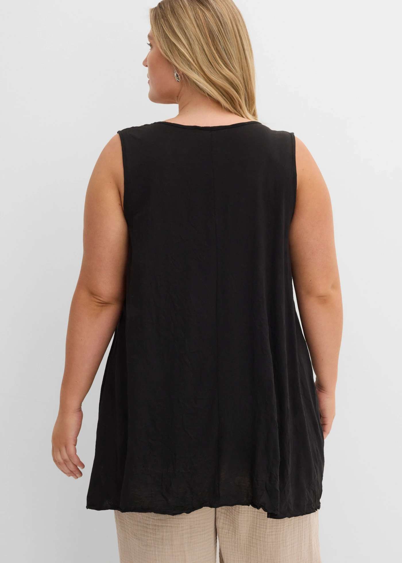 Crashed longtop • zwart plus size • bonprix online shop