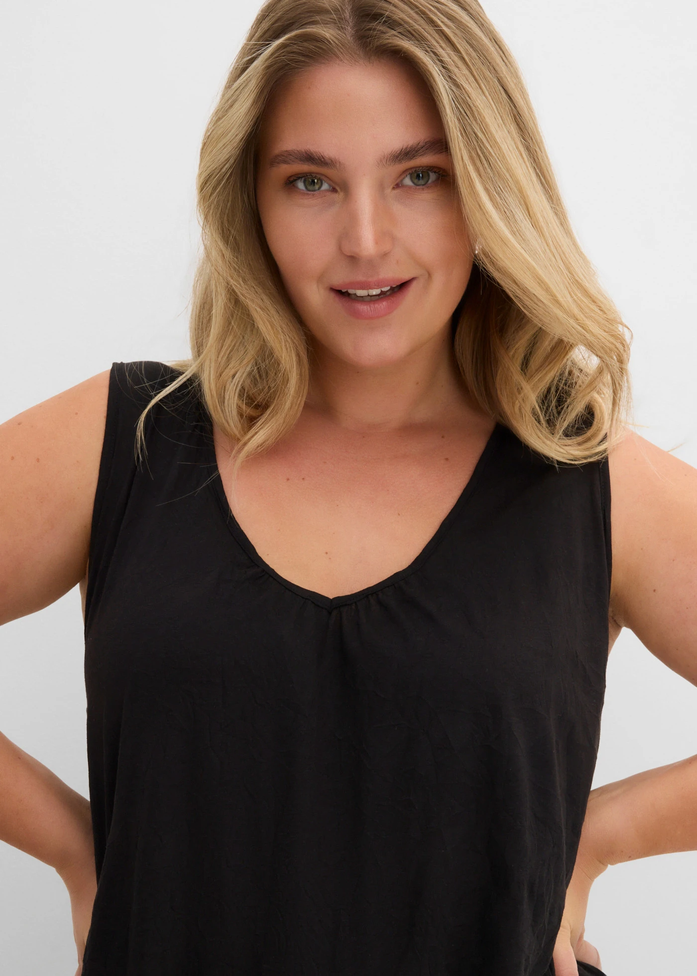 Crashed longtop • zwart plus size • bonprix online shop