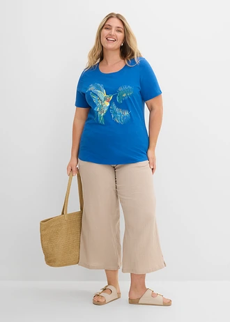 Katoenen shirt met print • azuurblauw met print plus size • bonprix online shop