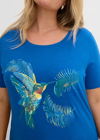 Katoenen shirt met print • azuurblauw met print plus size • bonprix online shop
