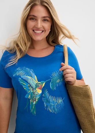 Katoenen shirt met print • azuurblauw met print plus size • bonprix online shop