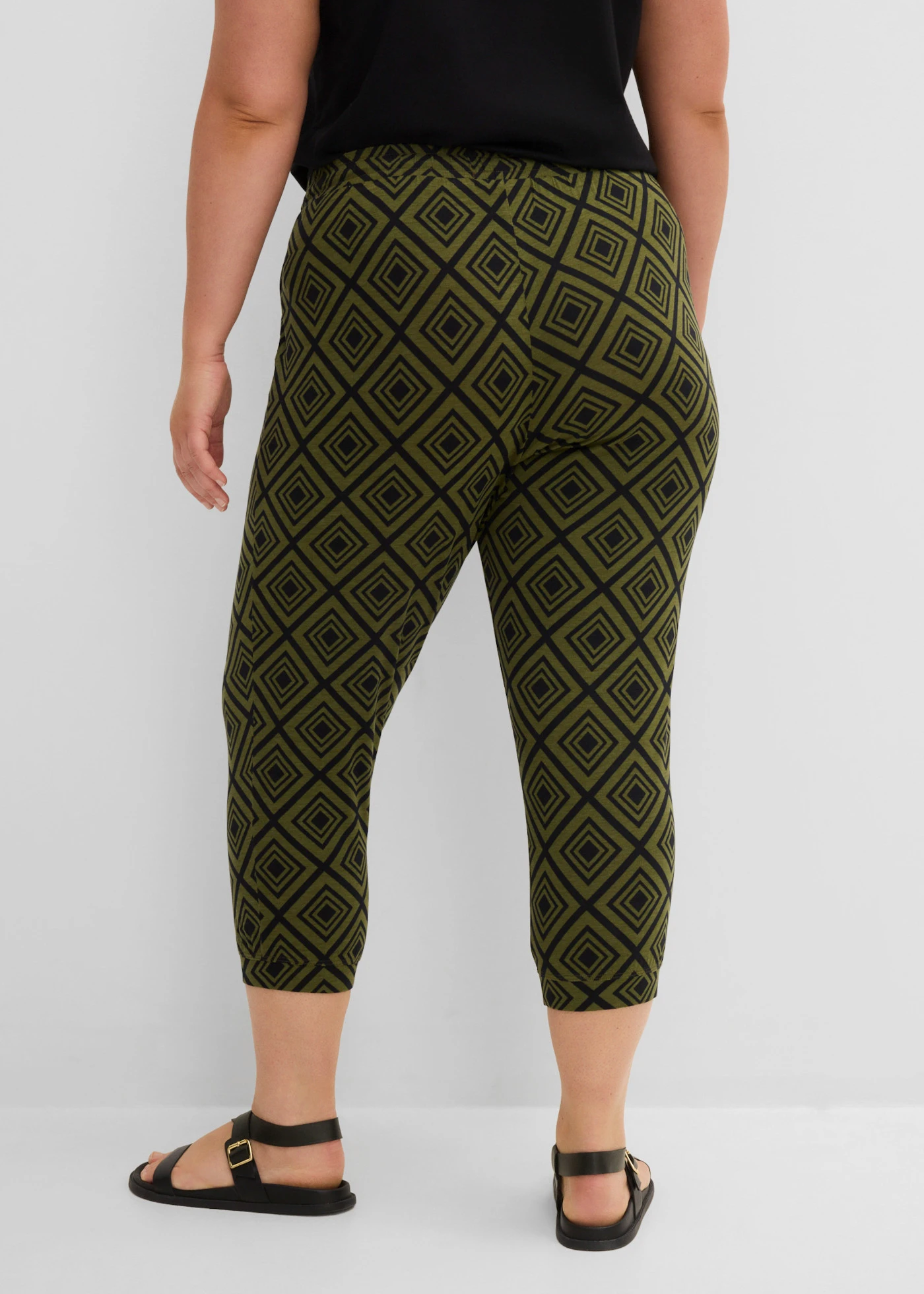 3/4 broek met print • donkerkaki plus size • bonprix online shop