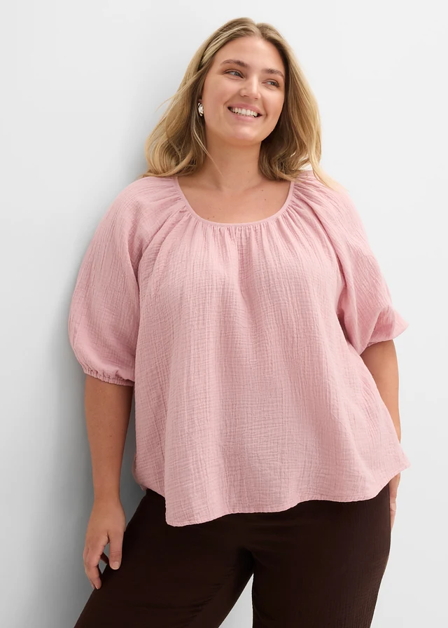 Tunique en gaze 100% coton, Couleur: rose cendré