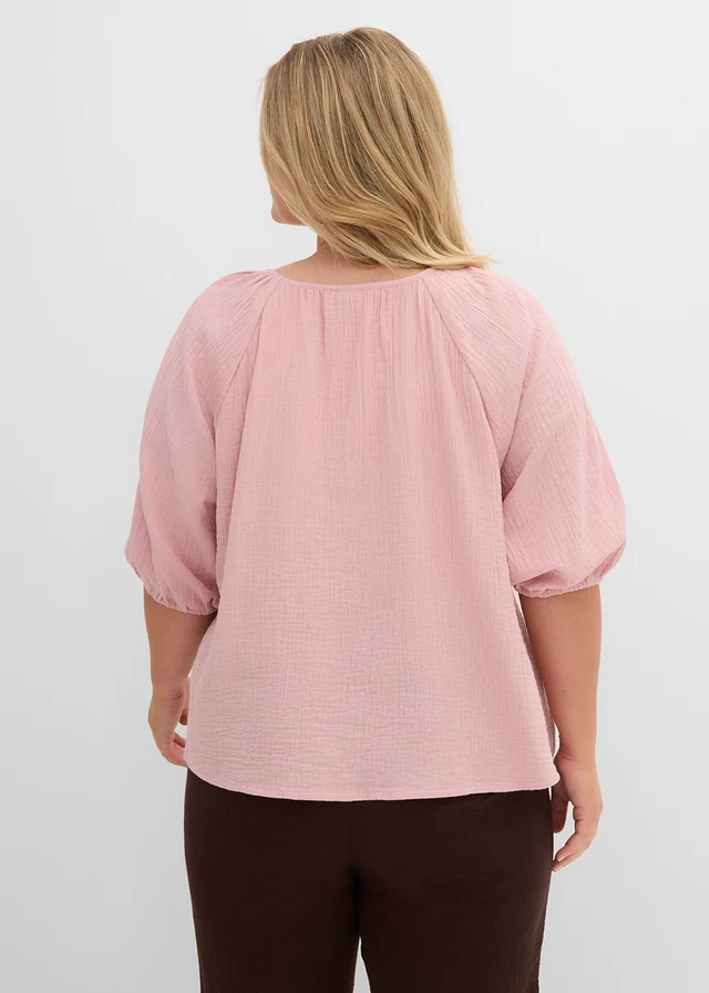 Tunique en gaze 100% coton, Couleur: rose cendré