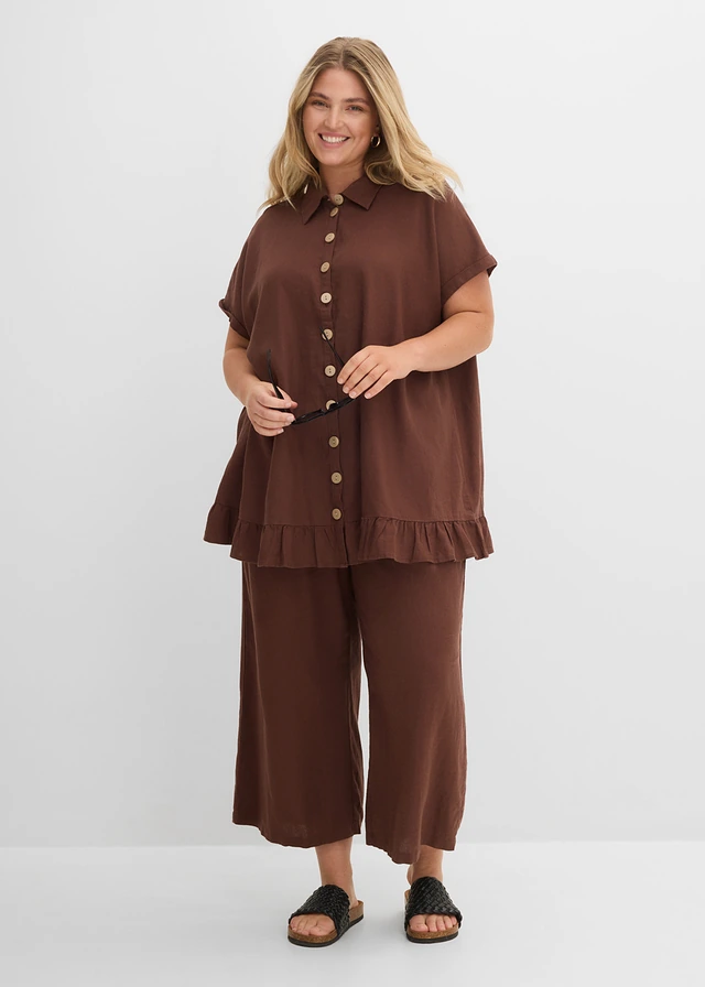 Blouse oversize, Couleur: marron