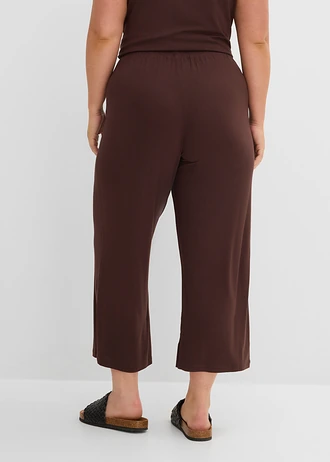 Pantalon en jersey viscose, Couleur: marron foncé