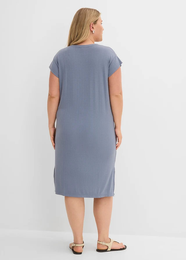 Robe en jersey, Couleur: bleu fumé