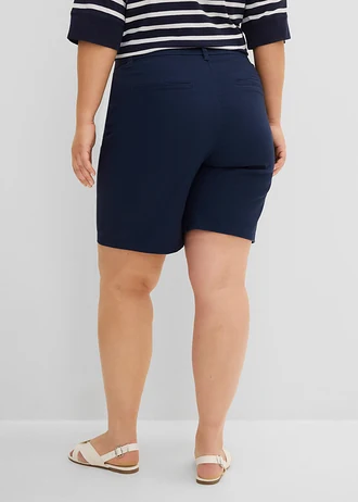 Bermuda en coton extensible, Couleur: bleu foncé