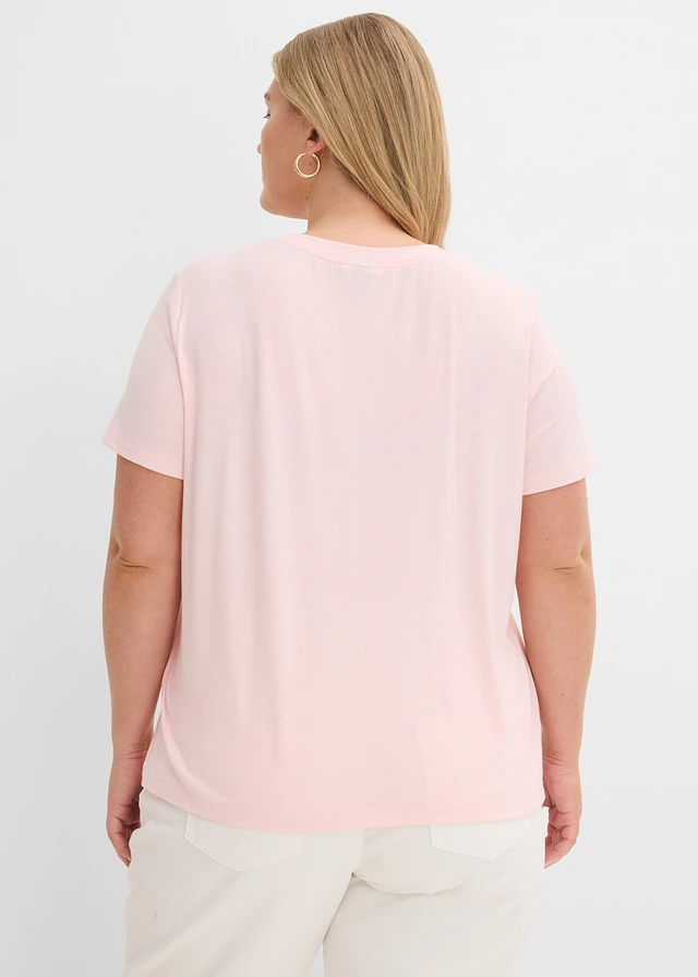 T-shirt met originele print, Kleur: lichtroze/donkerbruin grafische print