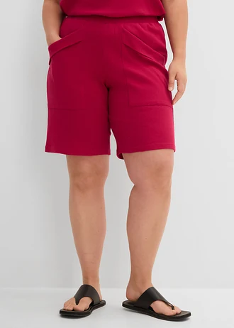 Jersey bermuda van puur katoen, Kleur: bessenrood