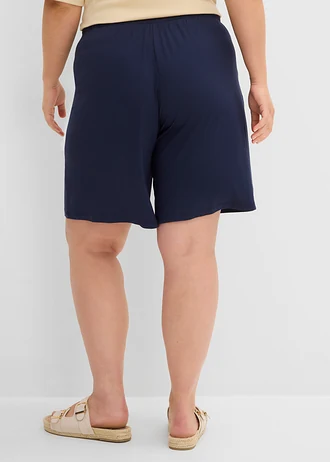 Bermuda en jersey viscose, Couleur: bleu foncé