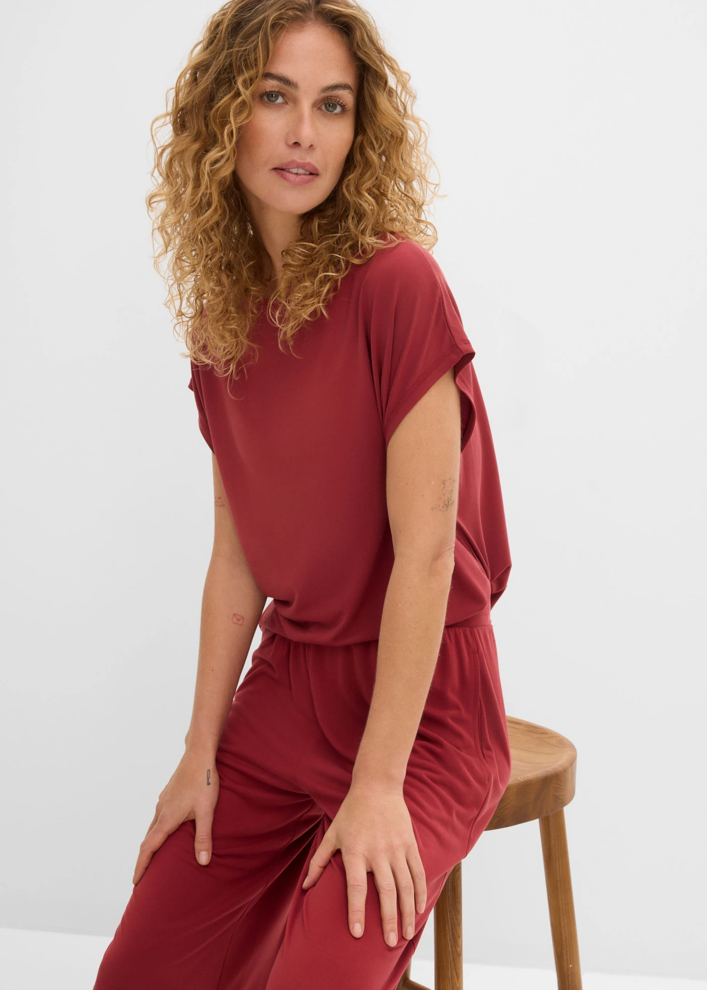 Pantaloni din jerse din material moale cu modal • roșu oxid • magazin bonprix