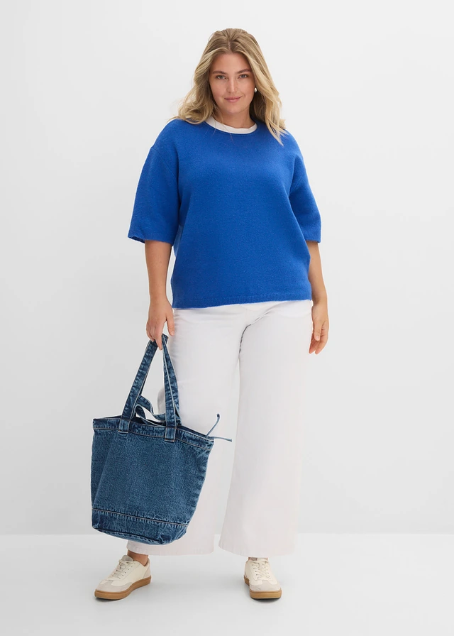 Pull oversize, Couleur: bleu arctique
