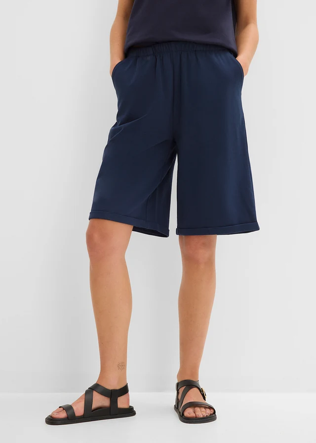Sweatbermuda van katoen • donkerblauw • product-page.page-title-suffix