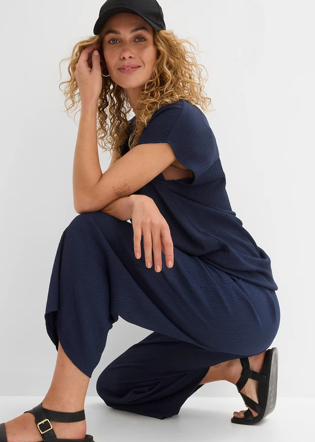 Culotte van gestructureerd materiaal • donkerblauw • product-page.page-title-suffix