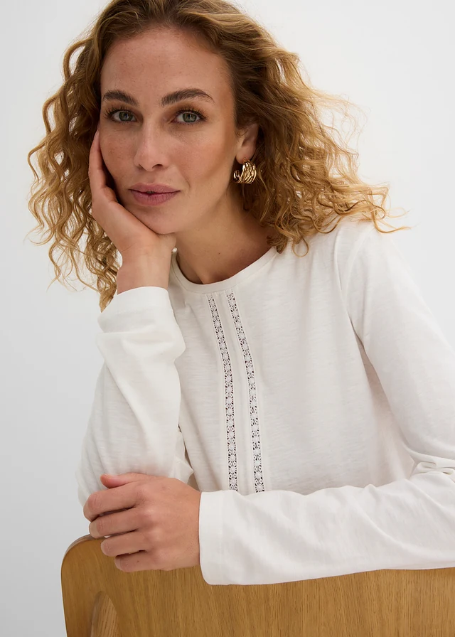 T-shirt à dentelle 100% coton • écru • product-page.page-title-suffix