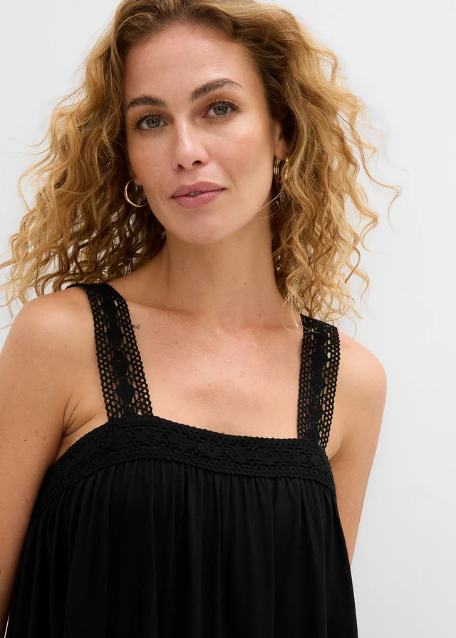 Top din viscoză moale • negru • magazin bonprix