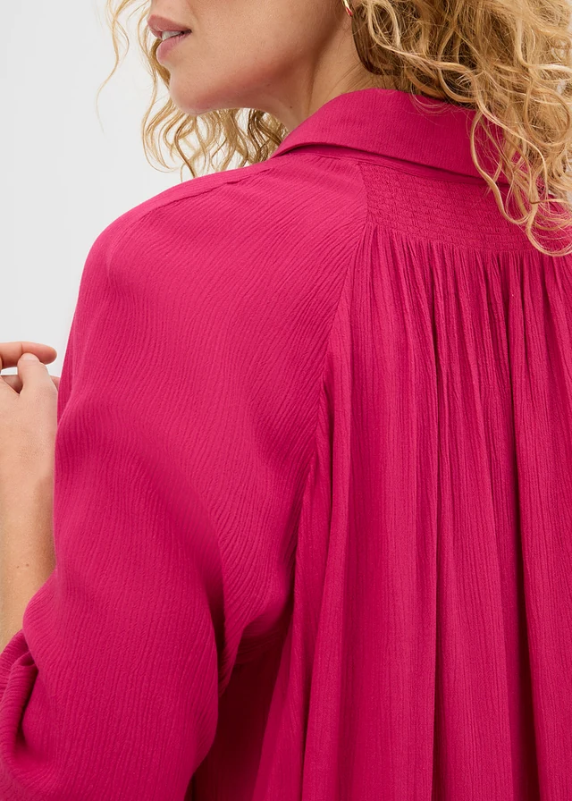 Chemisier oversize en viscose texturée • magenta • product-page.page-title-suffix