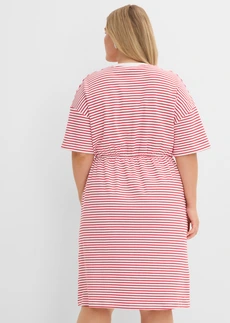 Robe en jersey 100% coton, Couleur: rouge/blanc rayé