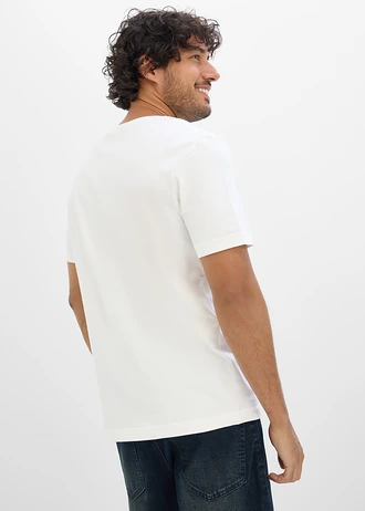 Tricou din bumbac organic 100%, culoare: ecru, cu imprimeu