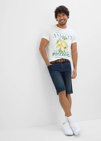 T-shirt z czystej bawełny organicznej • biel wełny z nadrukiem • sklep bonprix