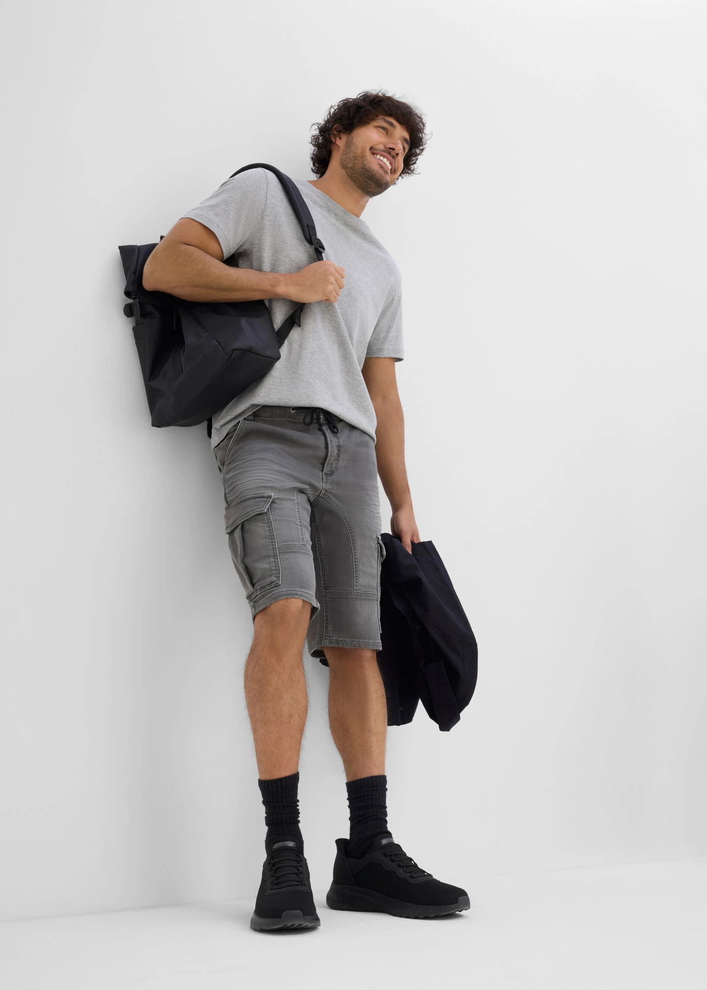 Tricou (set/3 buc.) • antracit melanj + gri deschis melanj + negru • magazin bonprix