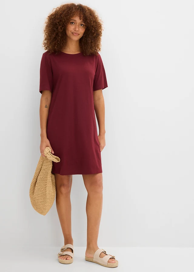 Úpletové oversize šaty • javorově červená • bonprix obchod