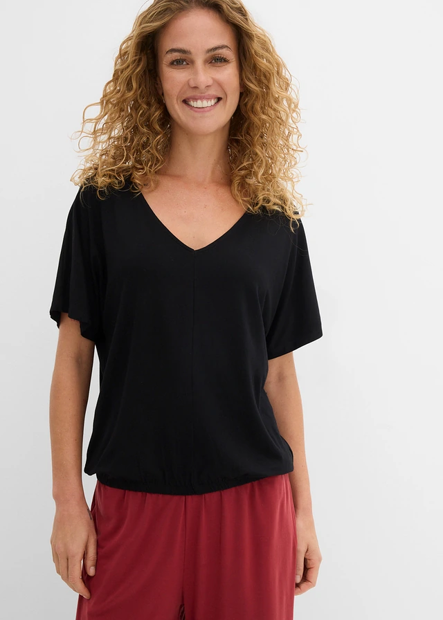 Tričko oversize z jemného viskózového mixu • čierna • obchod bonprix