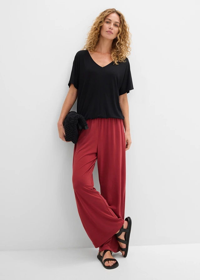 Bluză oversize din mix moale cu viscoză • negru • magazin bonprix