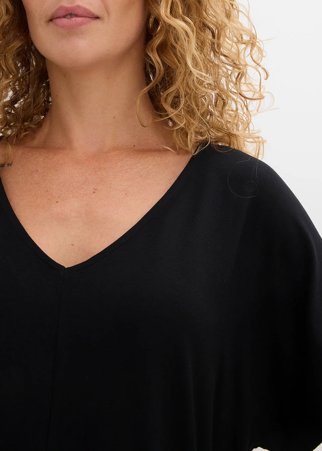 Oversized shirt in een viscosemix • zwart • product-page.page-title-suffix
