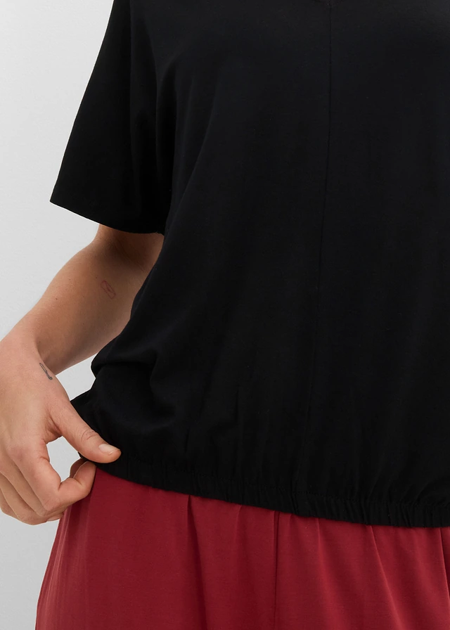 Bluză oversize din mix moale cu viscoză • negru • magazin bonprix