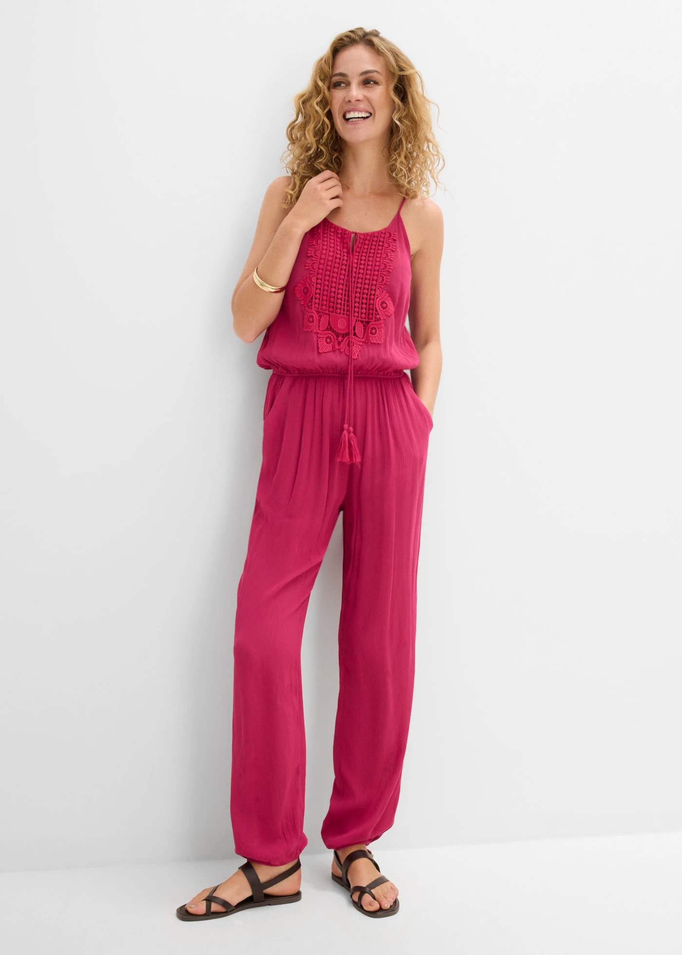 Combinaison en viscose texturée • magenta • product-page.page-title-suffix