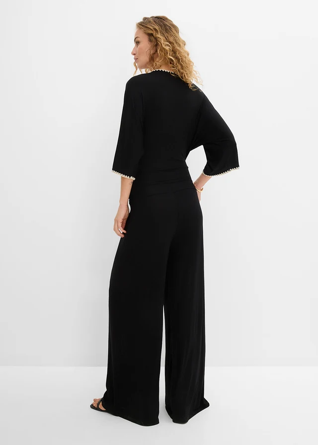 Salopetă din viscoză fluidă • negru • magazin bonprix
