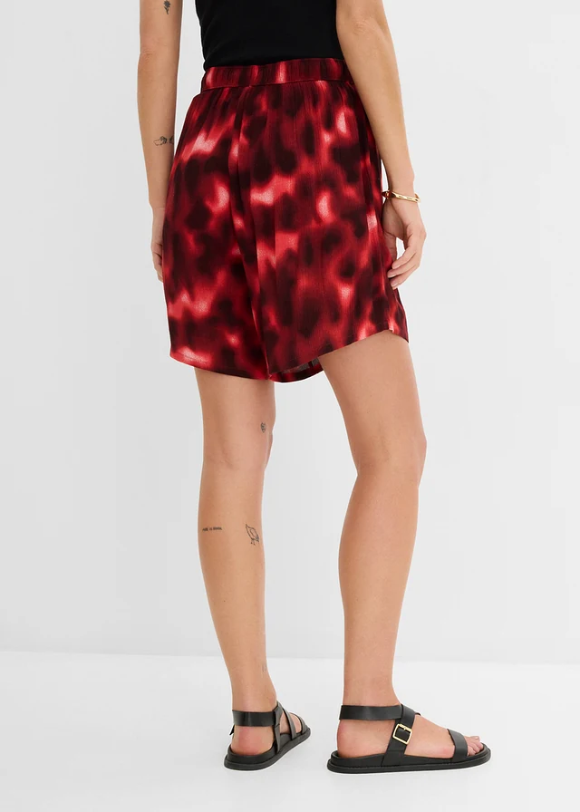 Short van gestructureerde viscose • ivoorkleur-esdoornrood-mat koraal-donkerbruin met print • product-page.page-title-suffix
