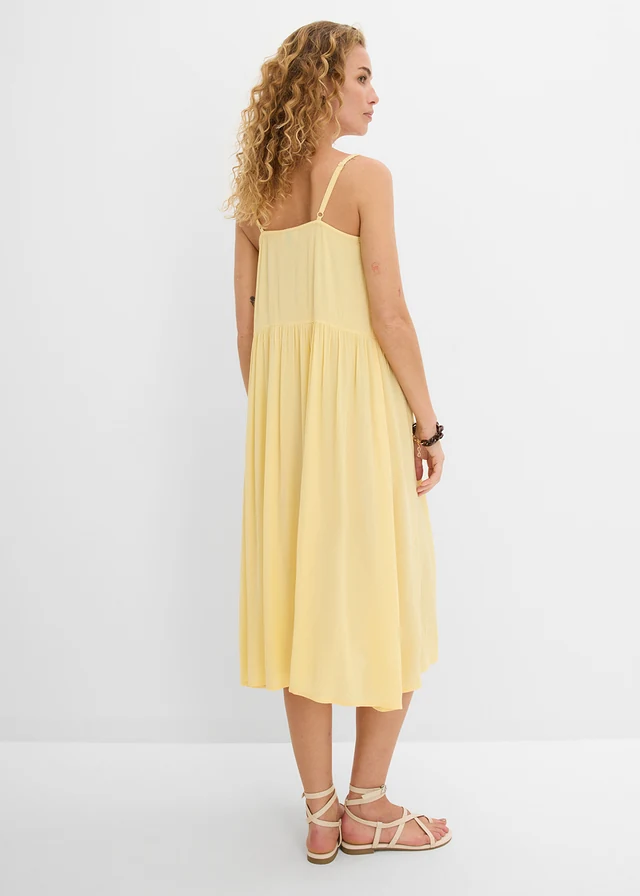Robe midi en viscose texturée • jaune pastel • product-page.page-title-suffix