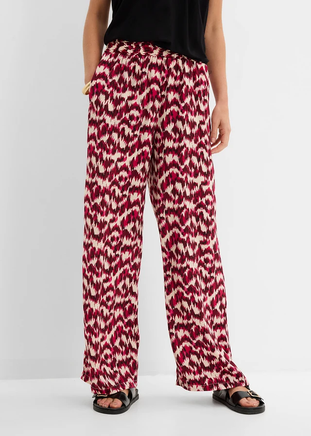 Palazzo broek, Kleur: esdoornrood met print