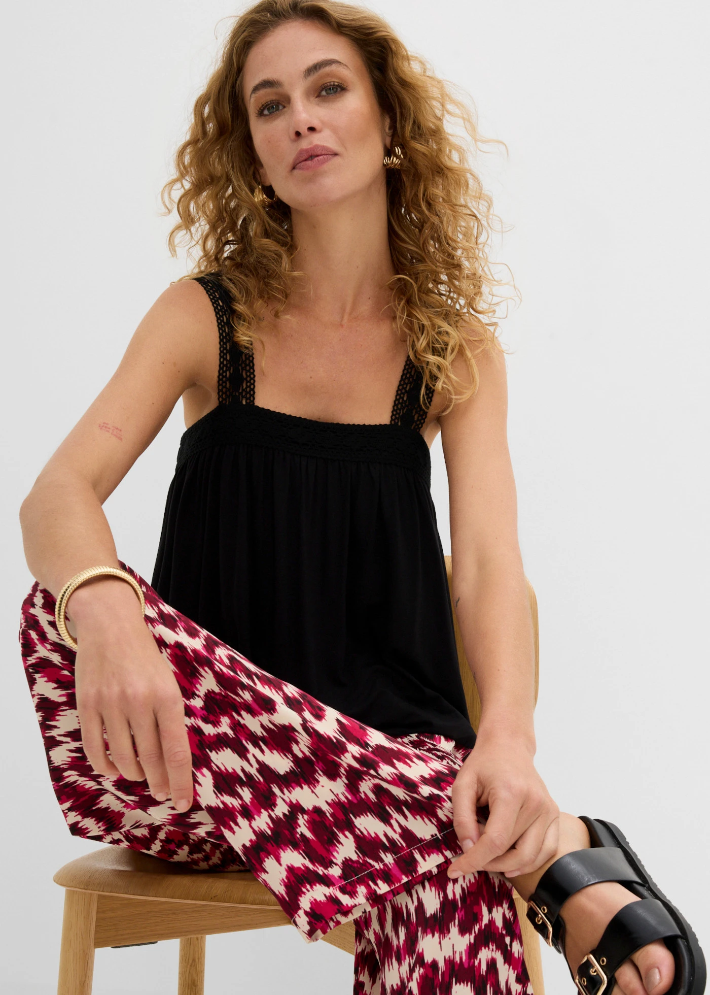 Pantalon palazzo • rouge érable imprimé • product-page.page-title-suffix