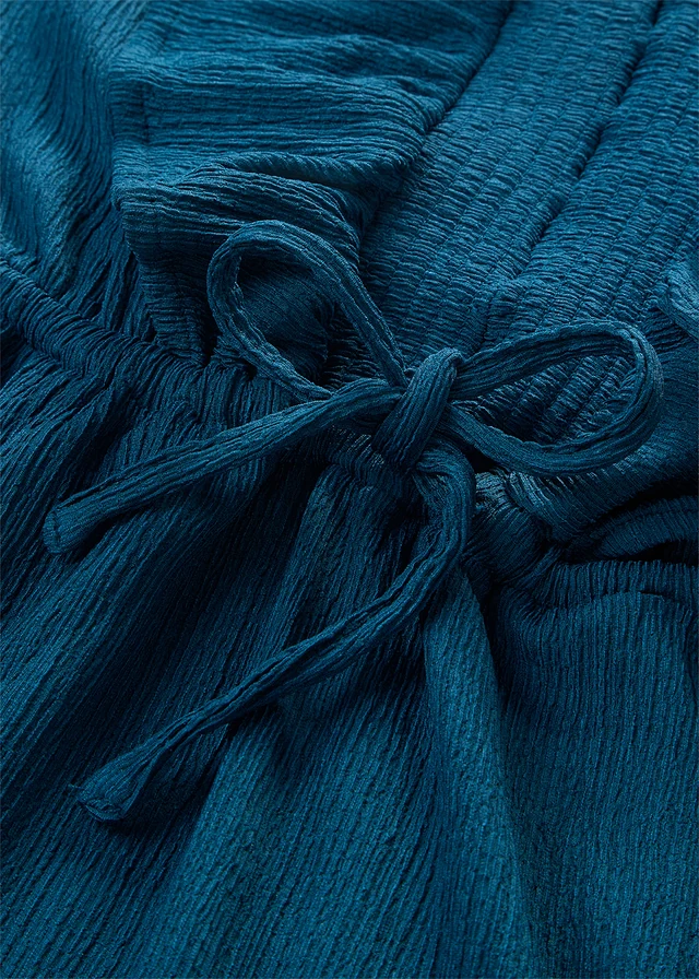 Maxi jurk met volant • blauwpetrol • product-page.page-title-suffix