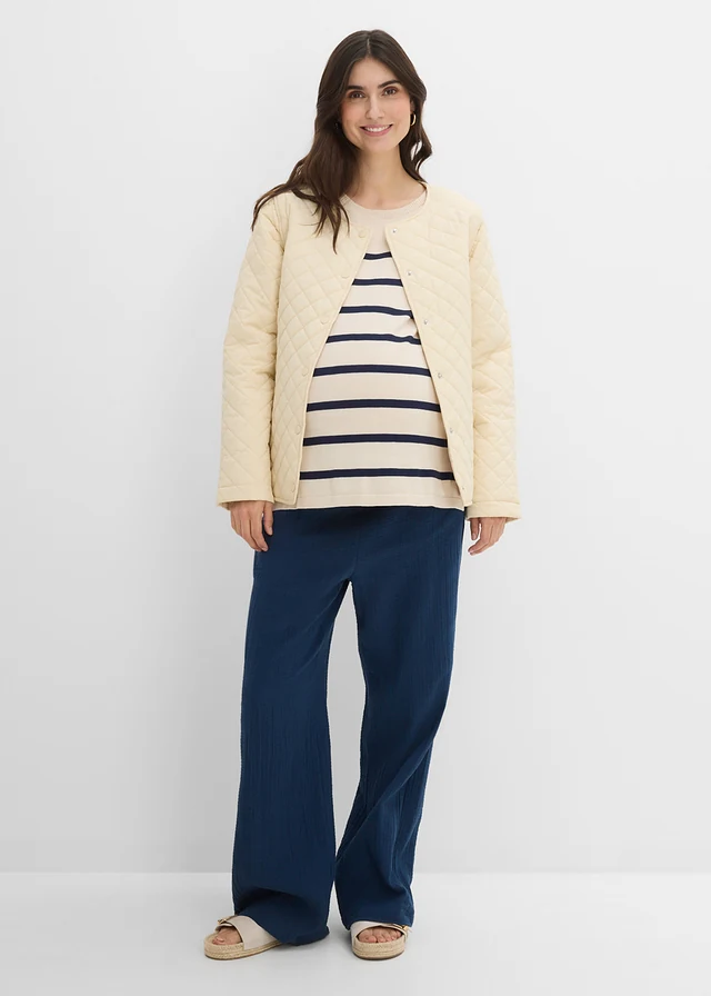 Pull de grossesse et d’allaitement en maille légère beige